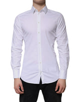 Chemise habillée homme en coton blanc, marque Dolce &amp; Gabbana, couleur or.