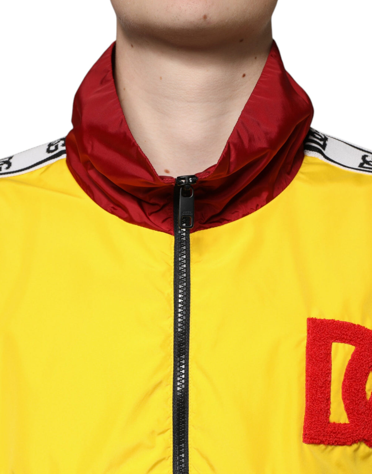 Pull à capuche à fermeture éclair pour homme en patchwork multicolore de Dolce &amp; Gabbana