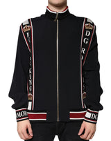 Sweat à capuche zippé noir DG King de Dolce &amp; Gabbana