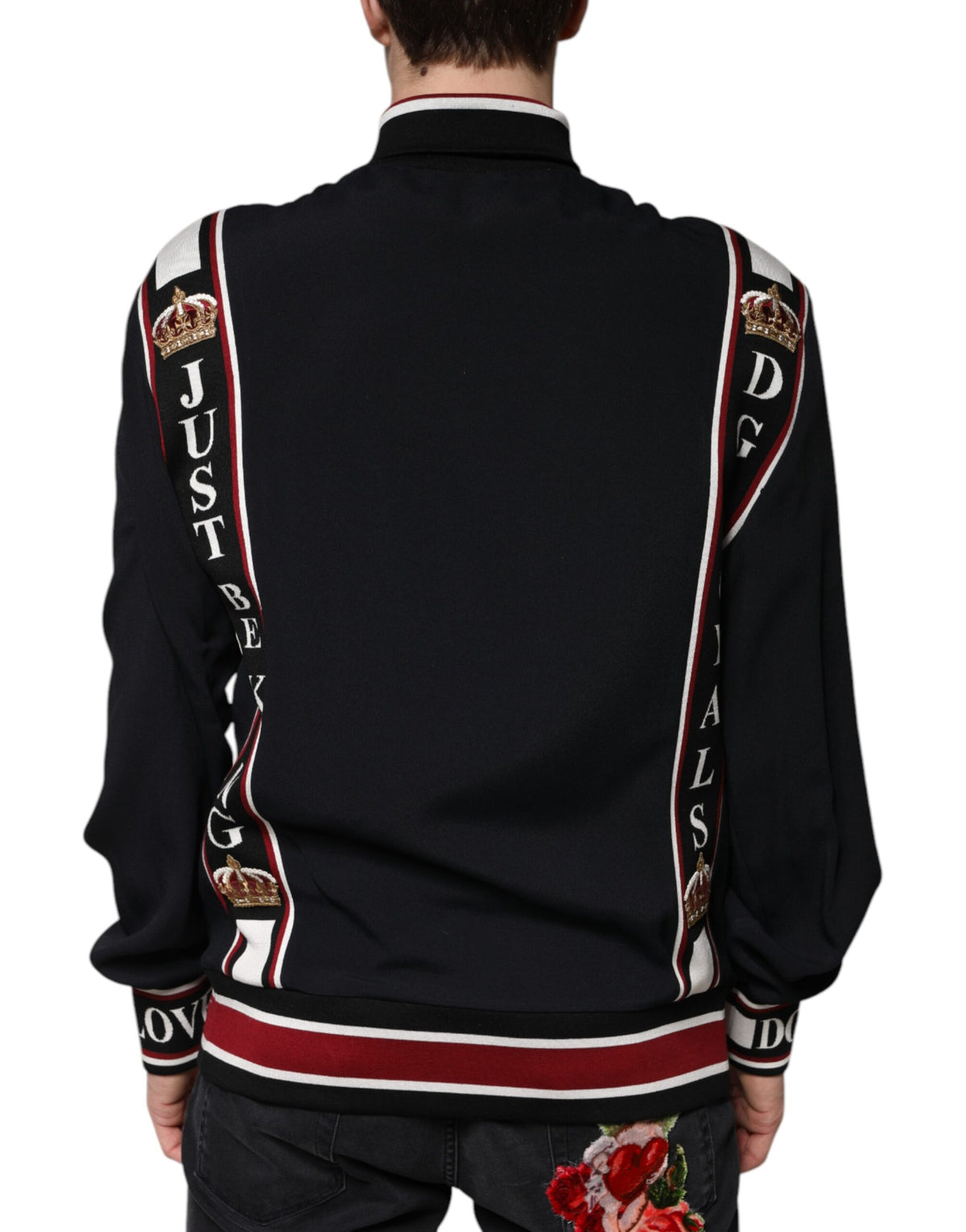 Sweat à capuche zippé noir DG King de Dolce &amp; Gabbana