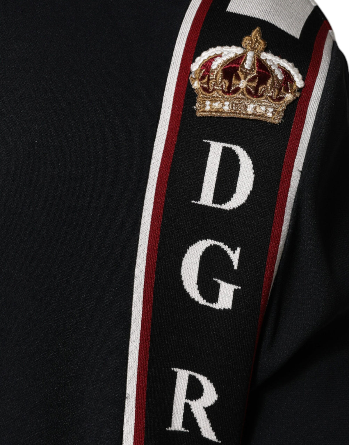 Sweat à capuche zippé noir DG King de Dolce &amp; Gabbana