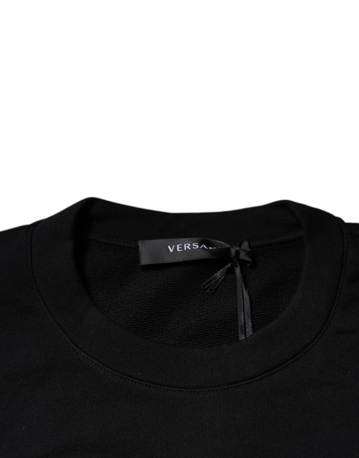 Pull en jersey à col rond brodé de la Méduse noire de Versace