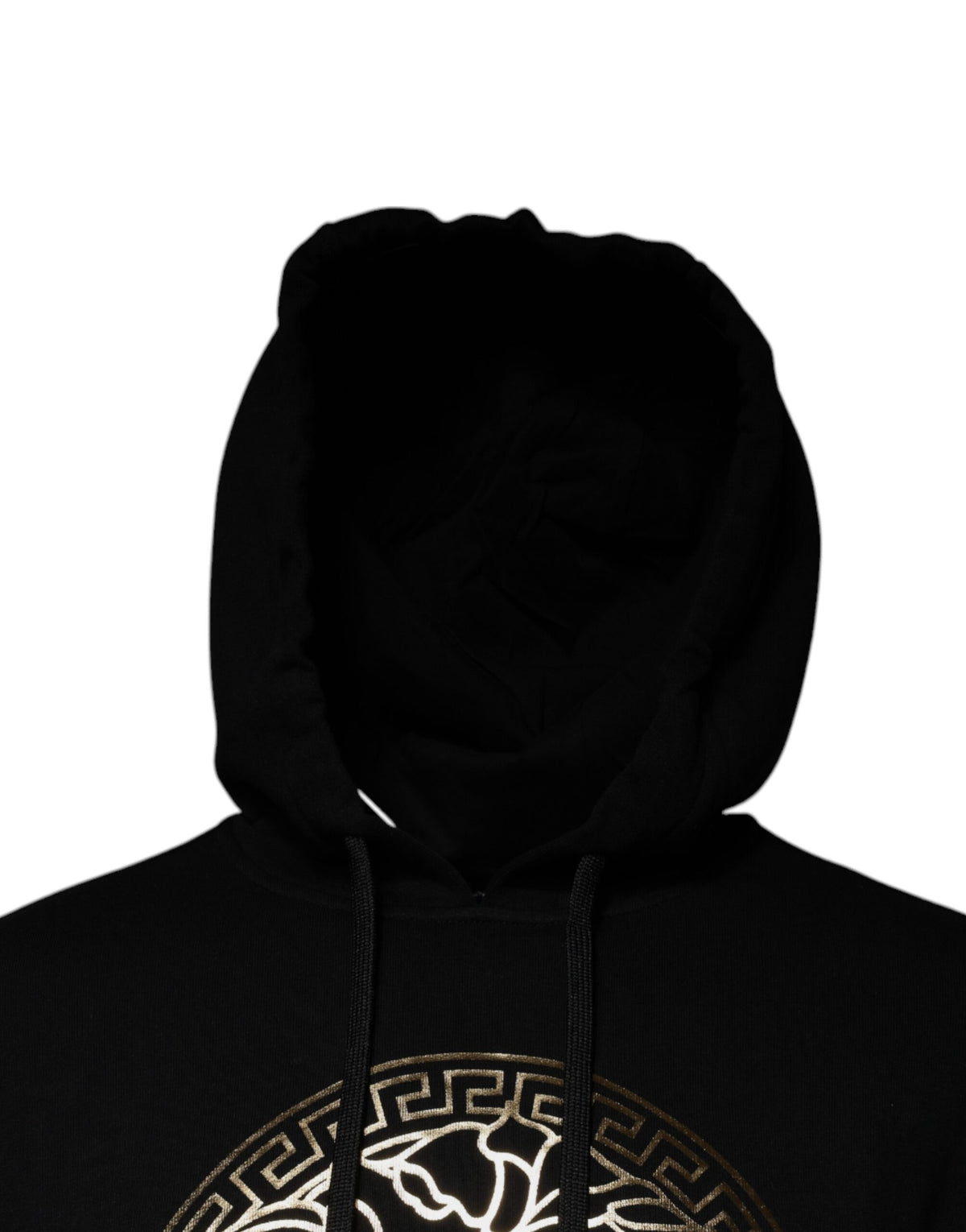 Sweat à capuche en coton noir avec tête de Méduse de Versace