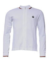 Pull-over à capuche zippé blanc avec couronne pour homme de Dolce &amp; Gabbana