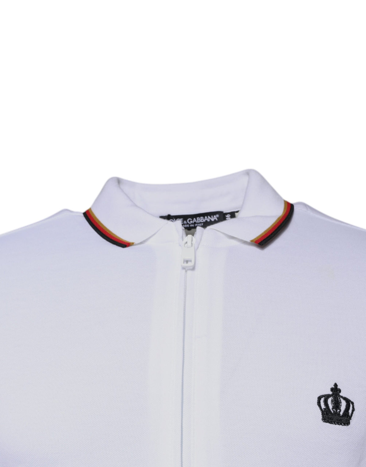 Pull-over à capuche zippé blanc avec couronne pour homme de Dolce &amp; Gabbana