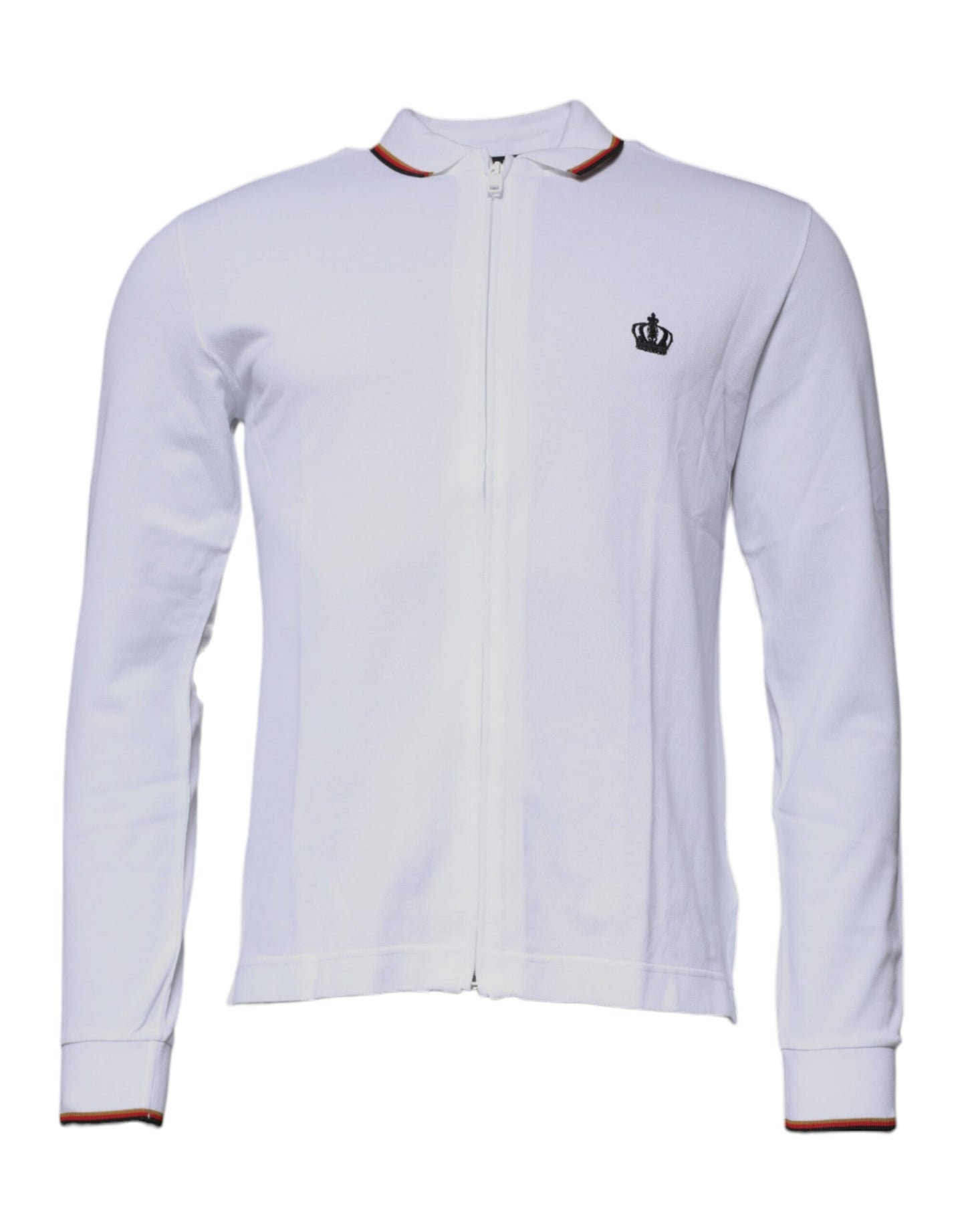 Dolce &amp; Gabbana Wit Kroon Heren Full Zip Sweatshirt Trui