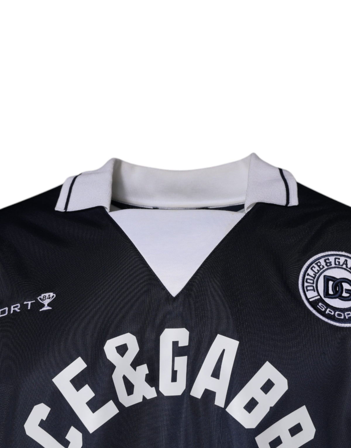 Pull en jersey à col jersey bleu avec logo Dolce &amp; Gabbana