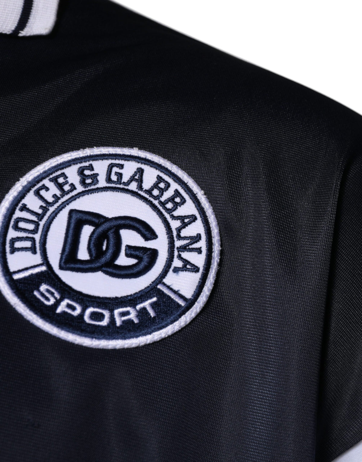 Pull en jersey à col jersey bleu avec logo Dolce &amp; Gabbana
