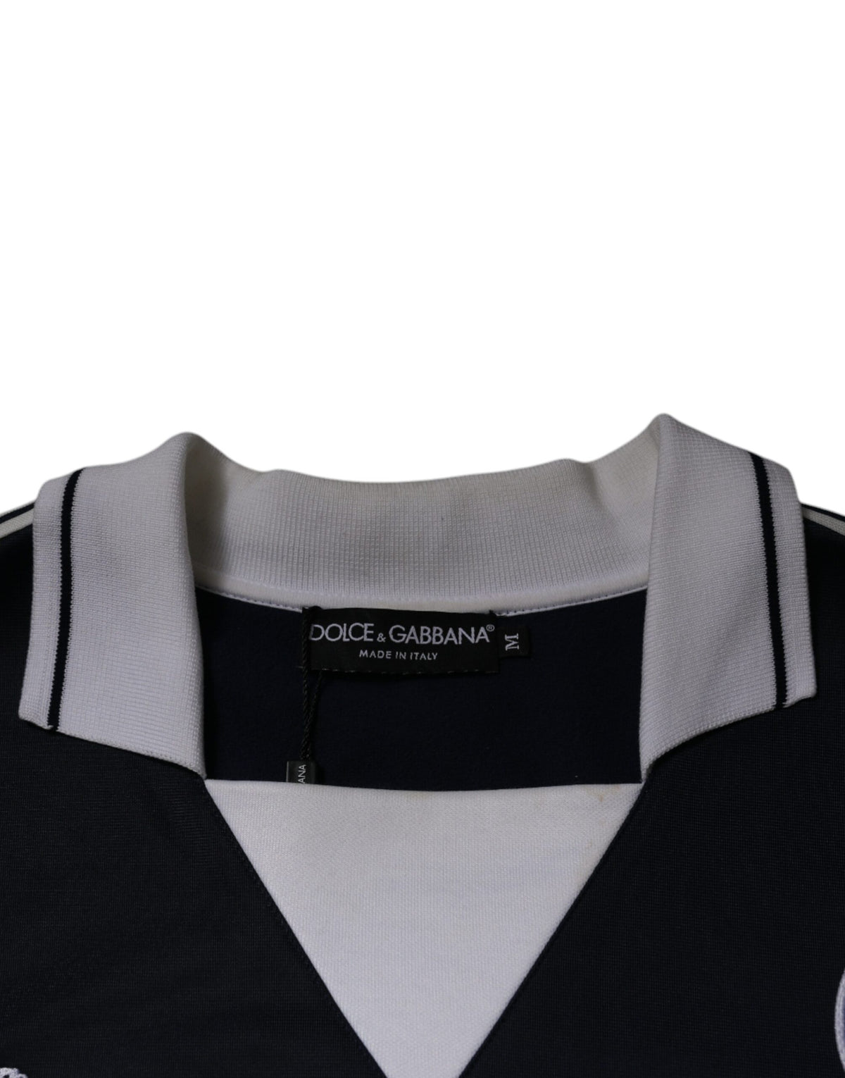Pull en jersey à col jersey bleu avec logo Dolce &amp; Gabbana