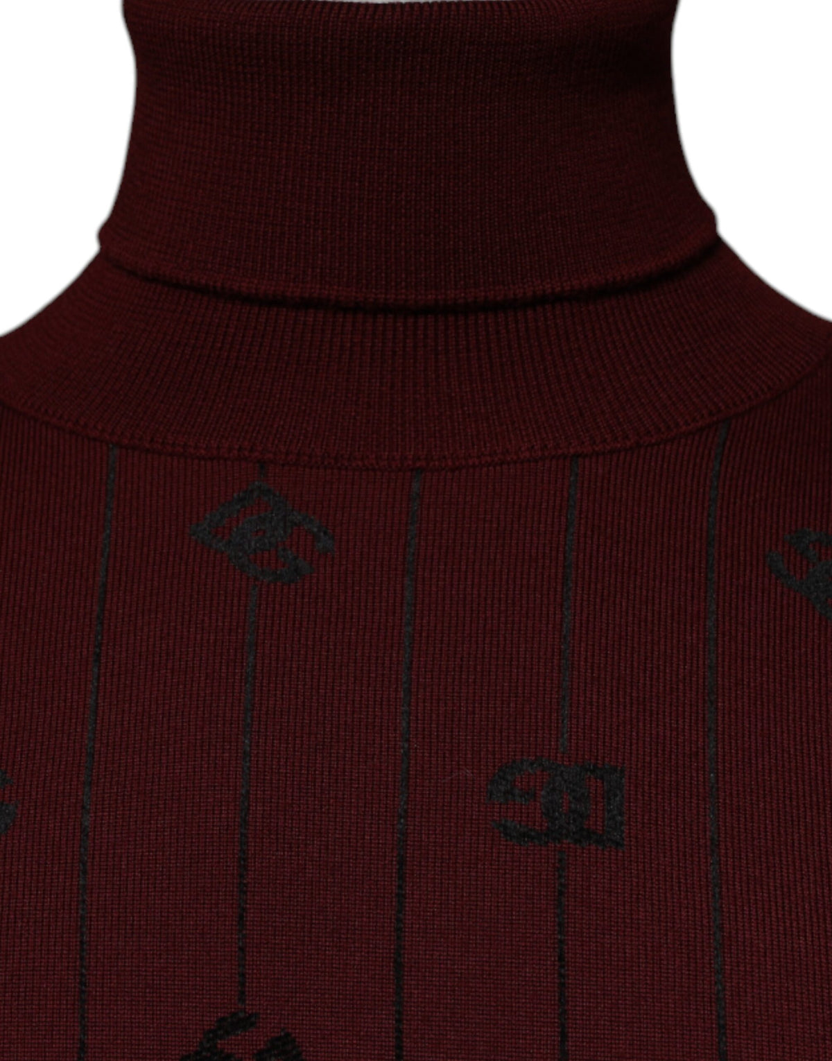 Pull col montant en jersey bordeaux à monogramme Dolce &amp; Gabbana