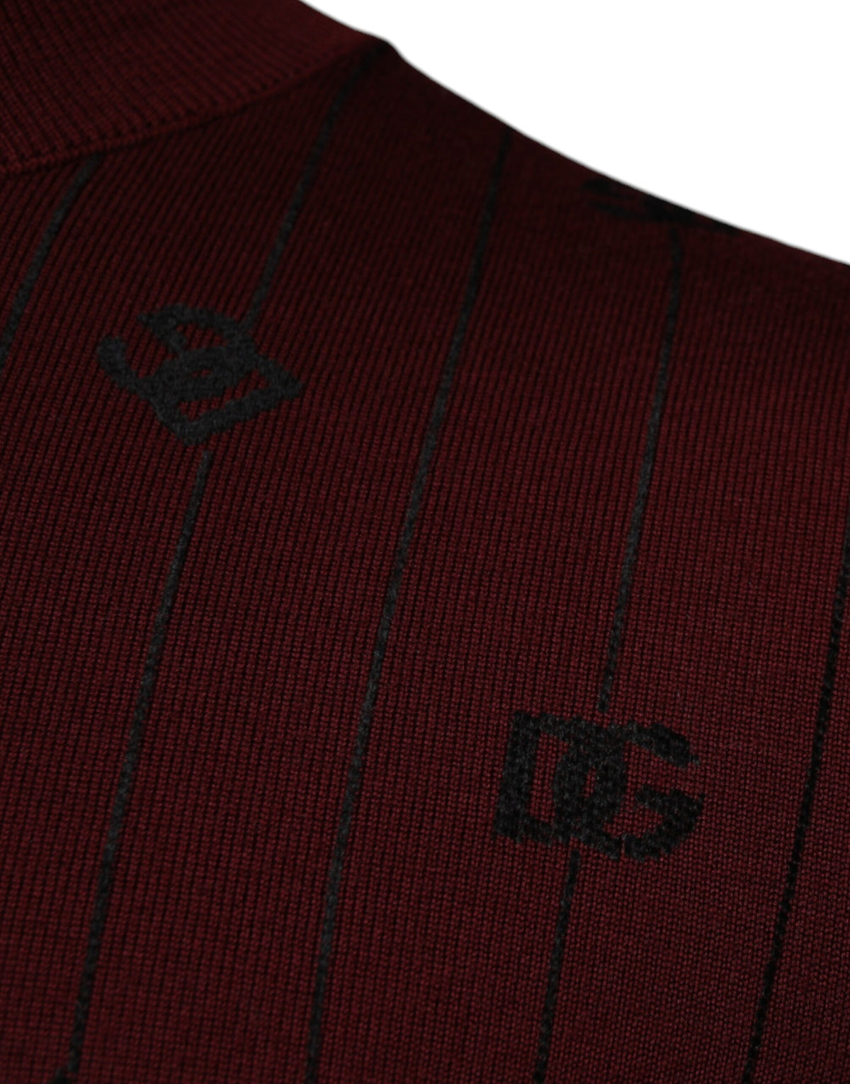 Pull col montant en jersey bordeaux à monogramme Dolce &amp; Gabbana
