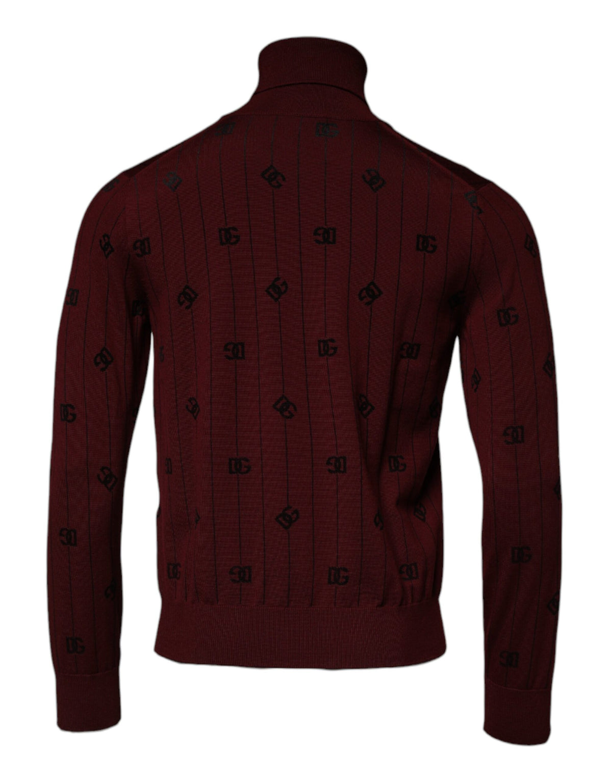Pull col montant en jersey bordeaux à monogramme Dolce &amp; Gabbana