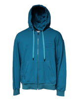 Sweat à capuche en coton bleu avec logo Dolce &amp; Gabbana