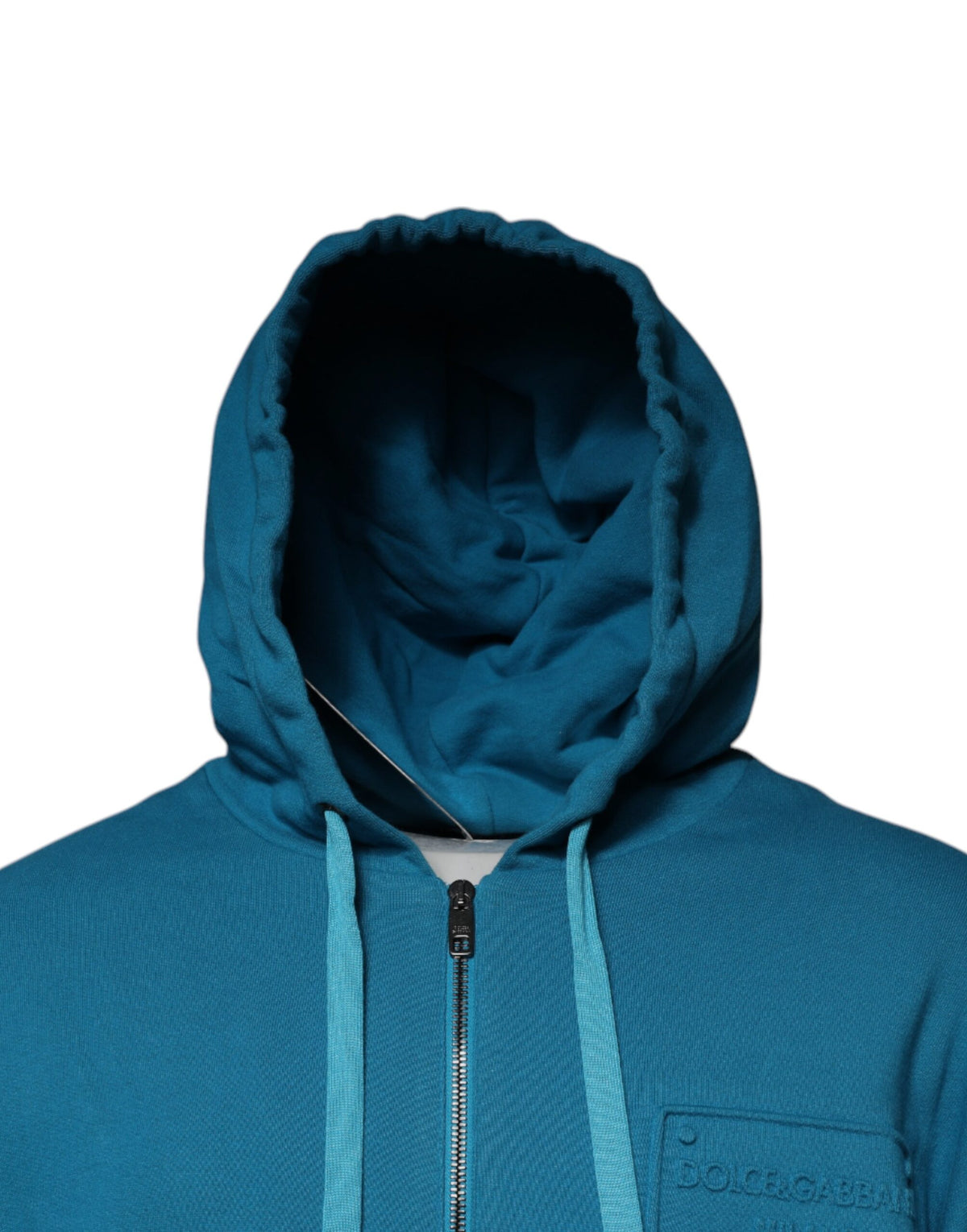 Sweat à capuche en coton bleu avec logo Dolce &amp; Gabbana