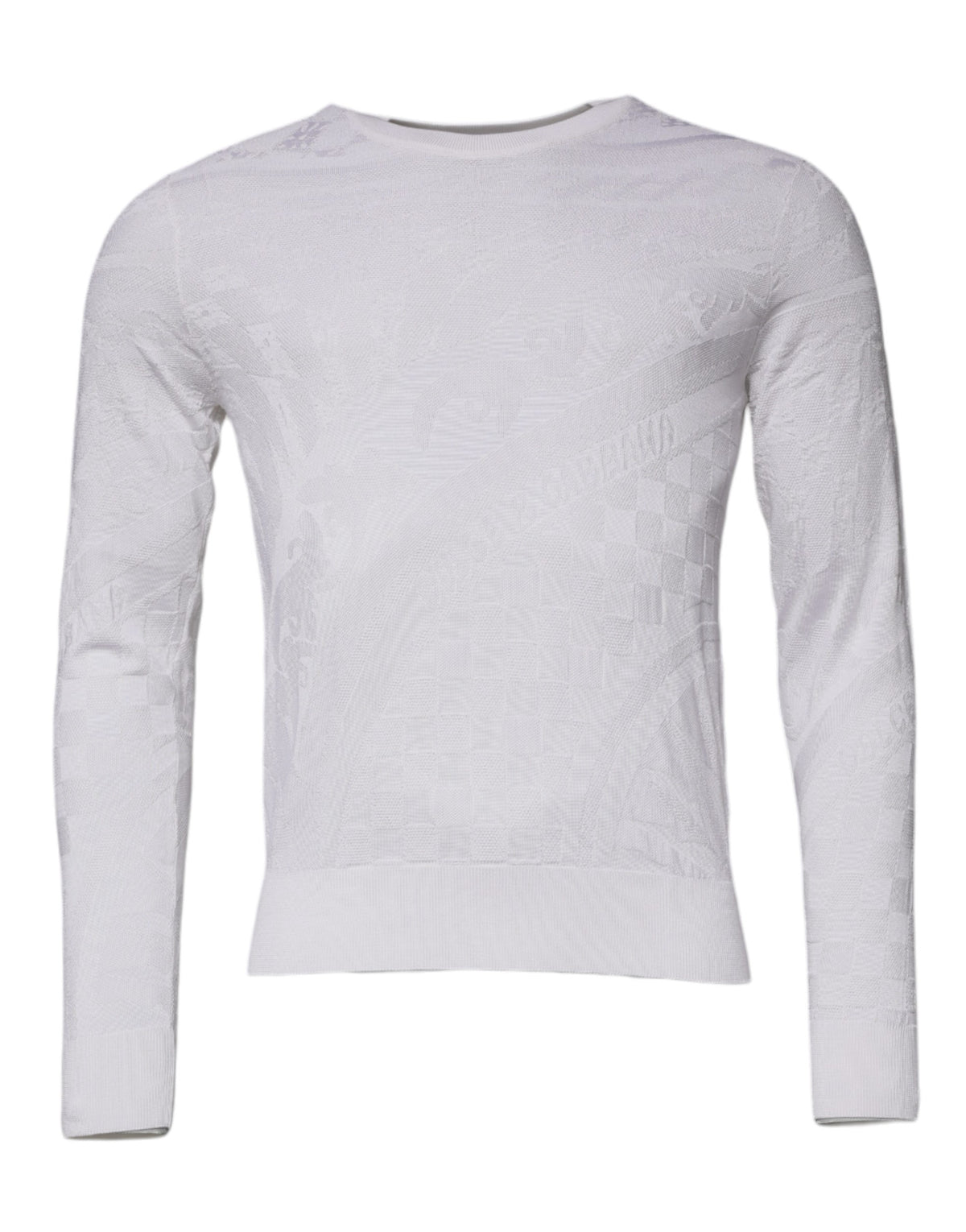Pull en soie blanche à col rond pour homme de Dolce &amp; Gabbana