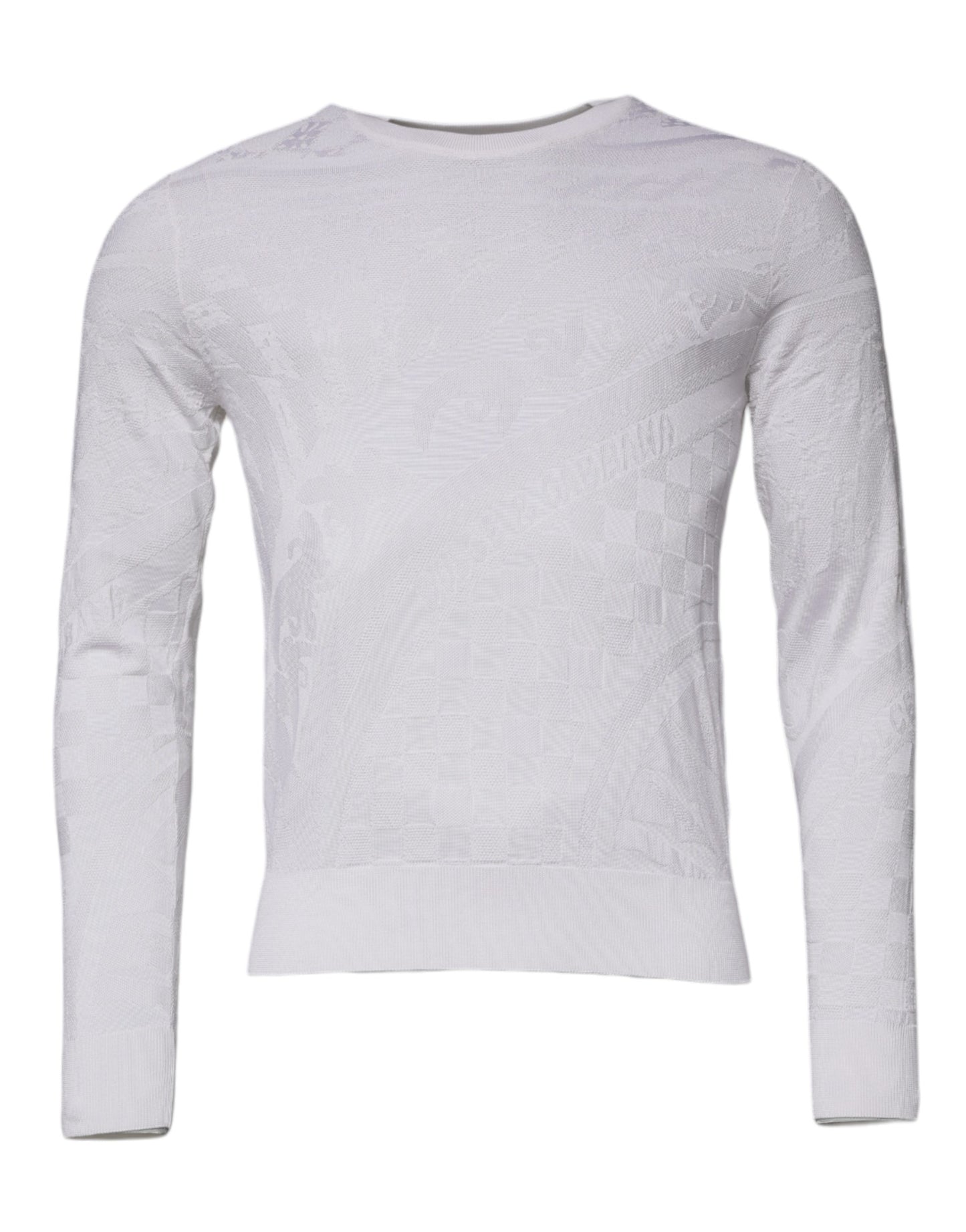 Dolce &amp; Gabbana witte zijden crewneck herenpullover