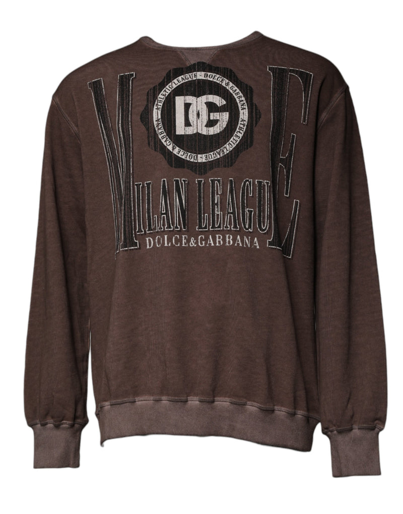 Dolce &amp; Gabbana Bruine Crew Neck Trui met Logo Print