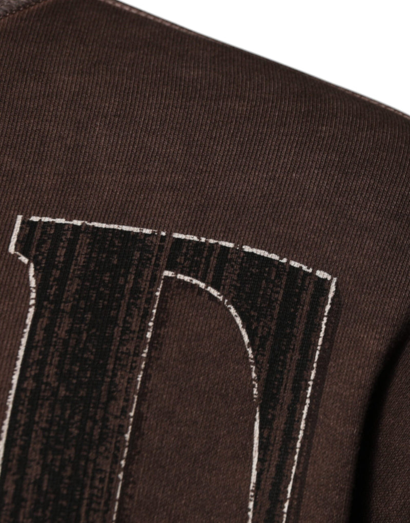 Dolce &amp; Gabbana Bruine Crew Neck Trui met Logo Print