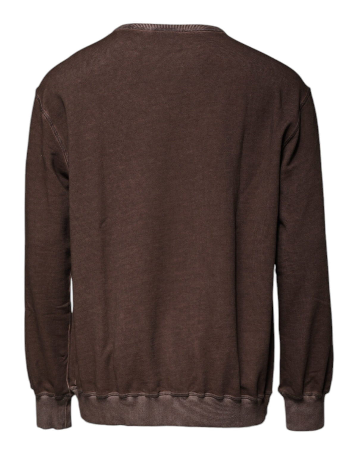 Pull en jersey à col rond avec logo imprimé brun de Dolce &amp; Gabbana