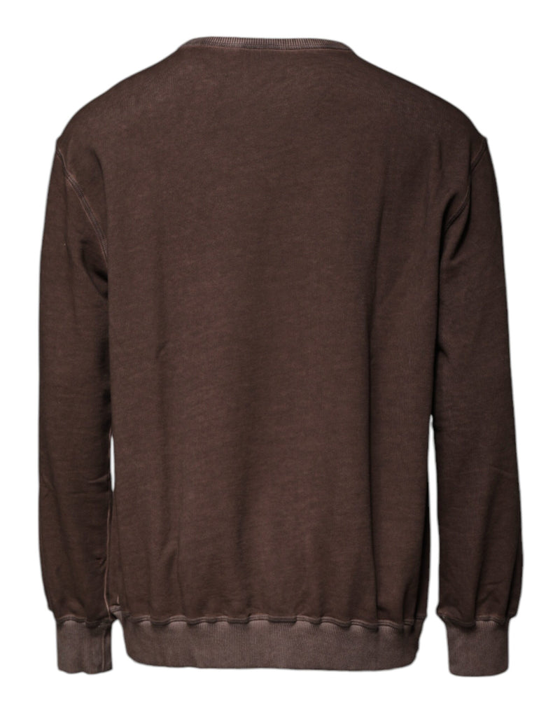 Dolce &amp; Gabbana Bruine Crew Neck Trui met Logo Print