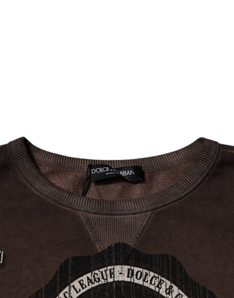 Dolce &amp; Gabbana Bruine Crew Neck Trui met Logo Print