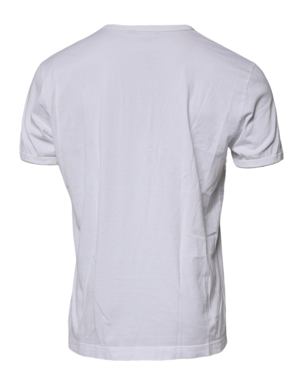 T-shirt en coton à col rond blanc avec logo en relief de Dolce &amp; Gabbana