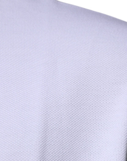 T-shirt polo à manches courtes pour homme en viscose blanche avec col, Versace.
