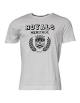 T-shirt en coton blanc à l'emblème Royals de Dolce &amp; Gabbana