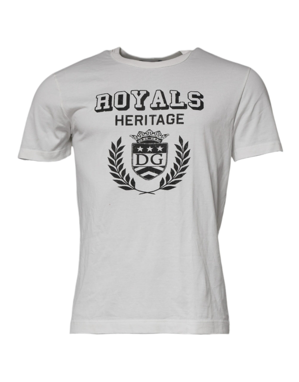 T-shirt en coton blanc à l'emblème Royals de Dolce &amp; Gabbana