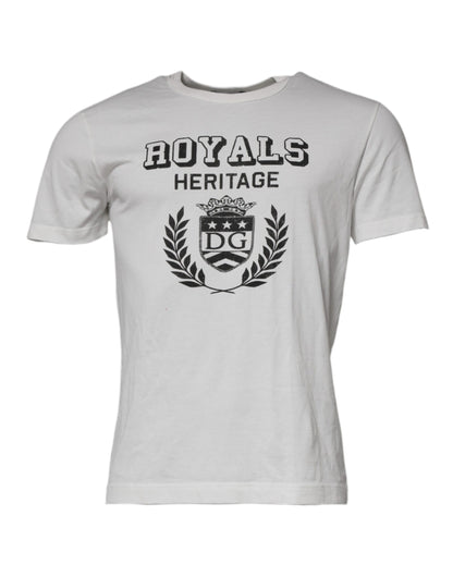 Dolce &amp; Gabbana Wit Royals Heritage Katoenen T-shirt