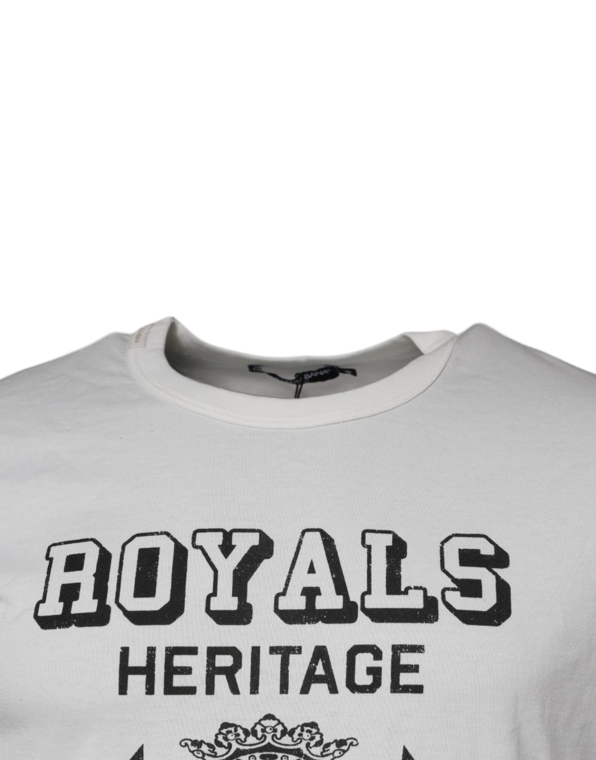 T-shirt en coton blanc à l'emblème Royals de Dolce &amp; Gabbana