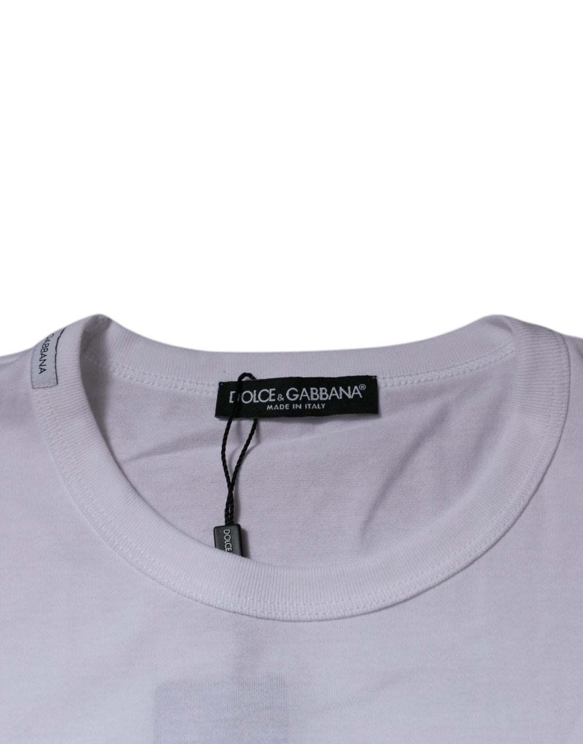 T-shirt en coton à col rond blanc avec le motif Panda King de Dolce &amp; Gabbana