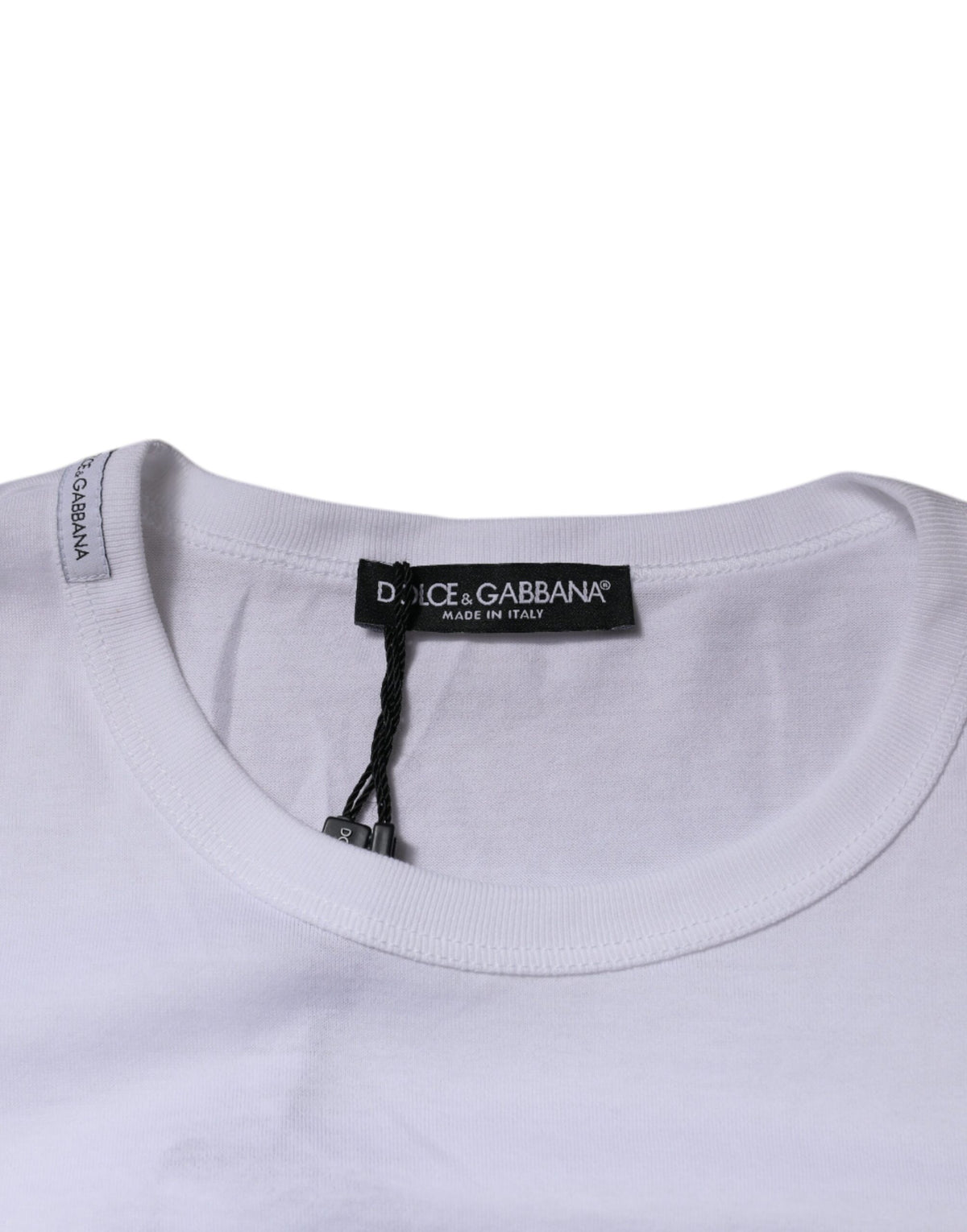T-shirt en coton à col rond blanc avec le motif Panda King de Dolce &amp; Gabbana