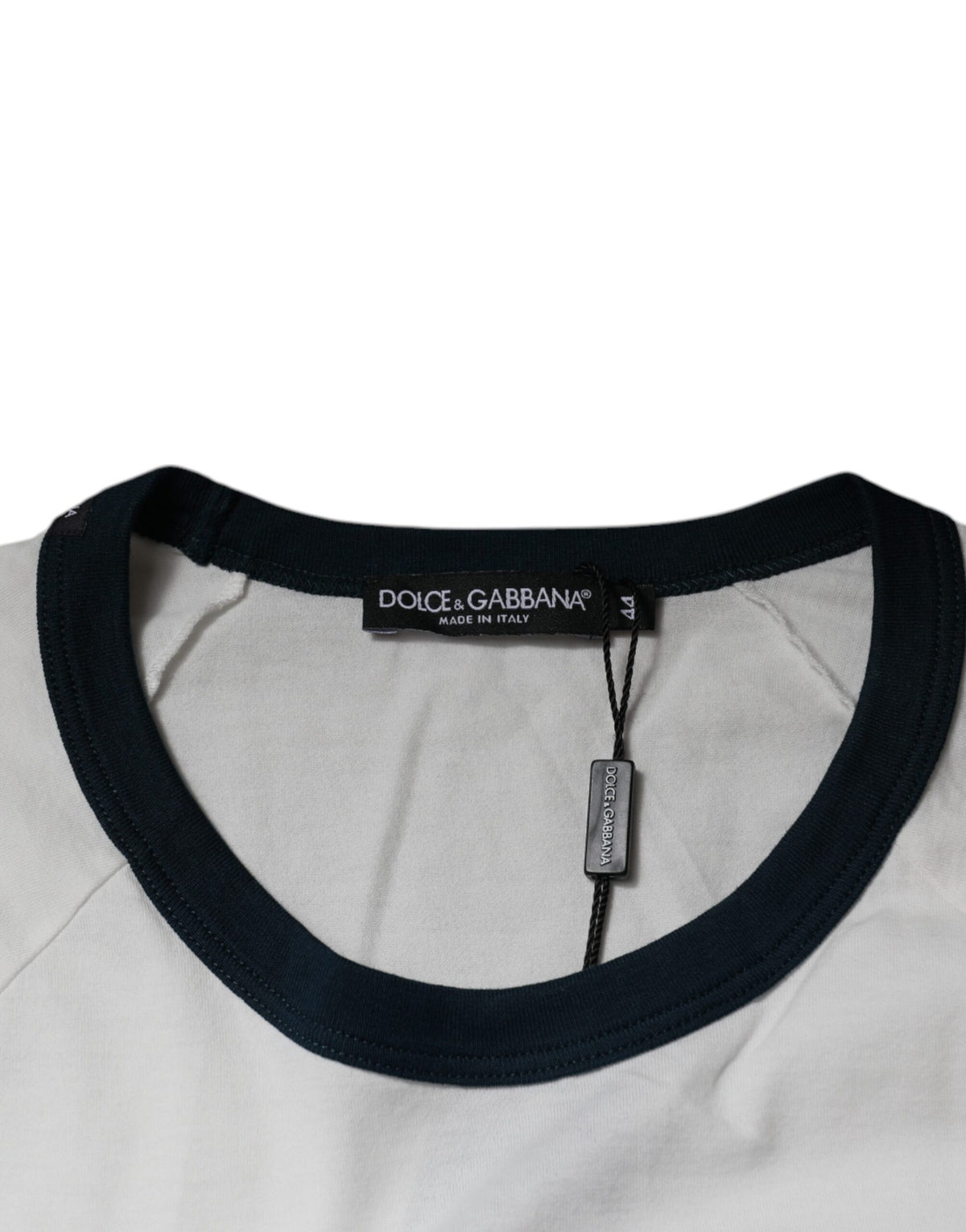 T-shirt en coton à col rond blanc avec couronne DG de Dolce &amp; Gabbana