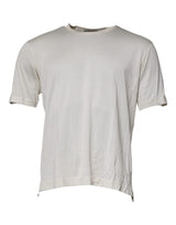 T-shirt Dolce &amp; Gabbana en soie blanche cassée, col rond, manches courtes.