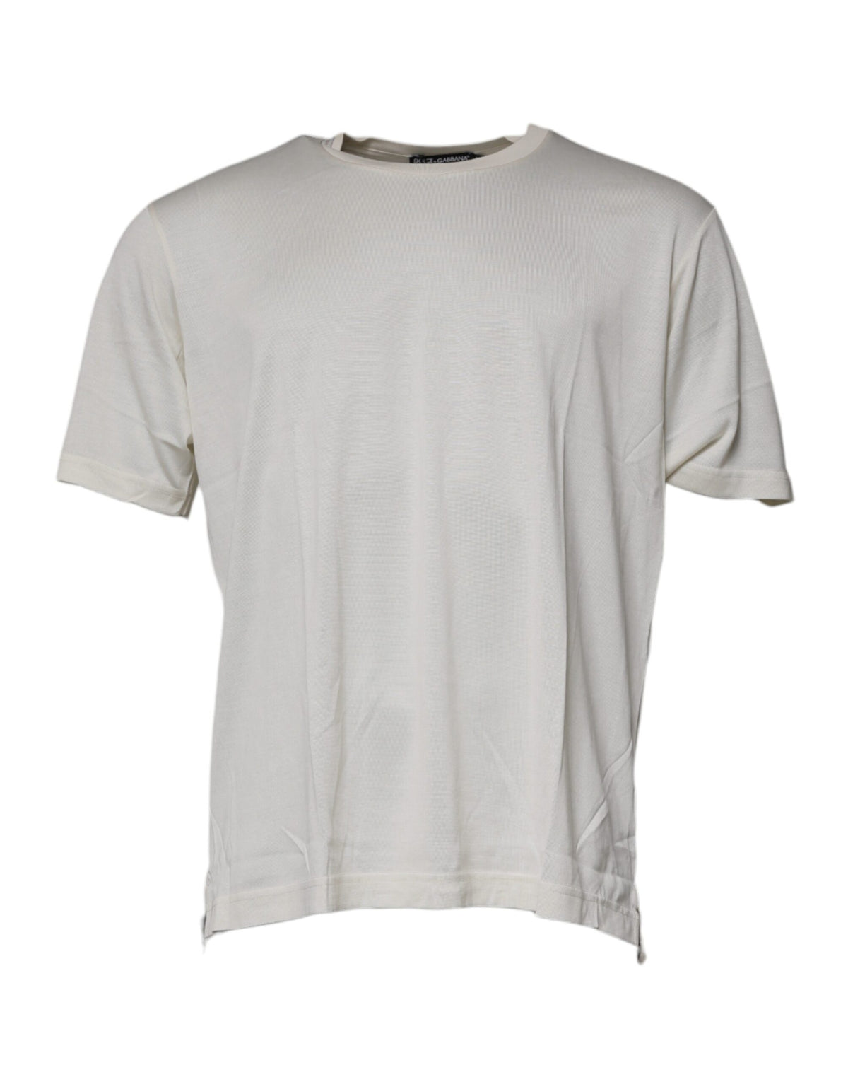 T-shirt à manches courtes à col rond blanc cassé de Dolce &amp; Gabbana