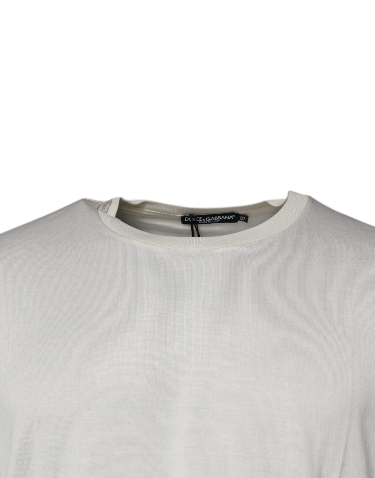 T-shirt à manches courtes à col rond blanc cassé de Dolce &amp; Gabbana
