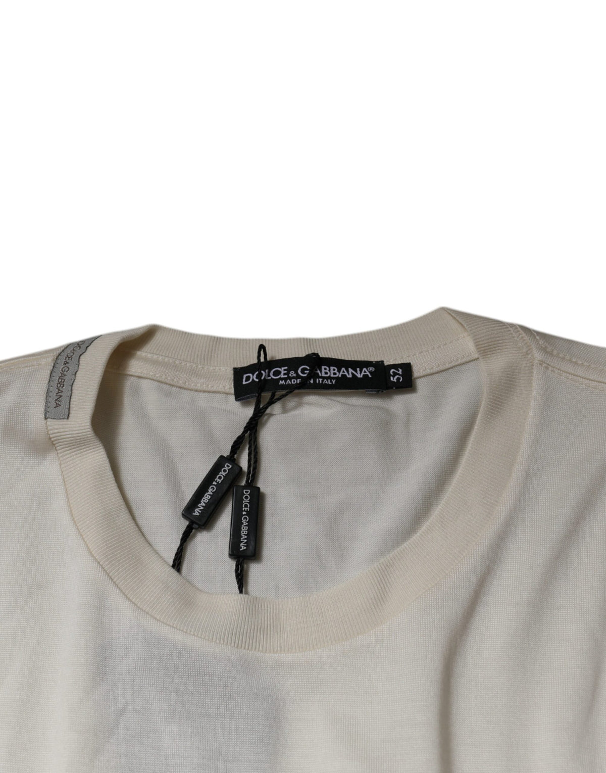 T-shirt à manches courtes à col rond blanc cassé de Dolce &amp; Gabbana