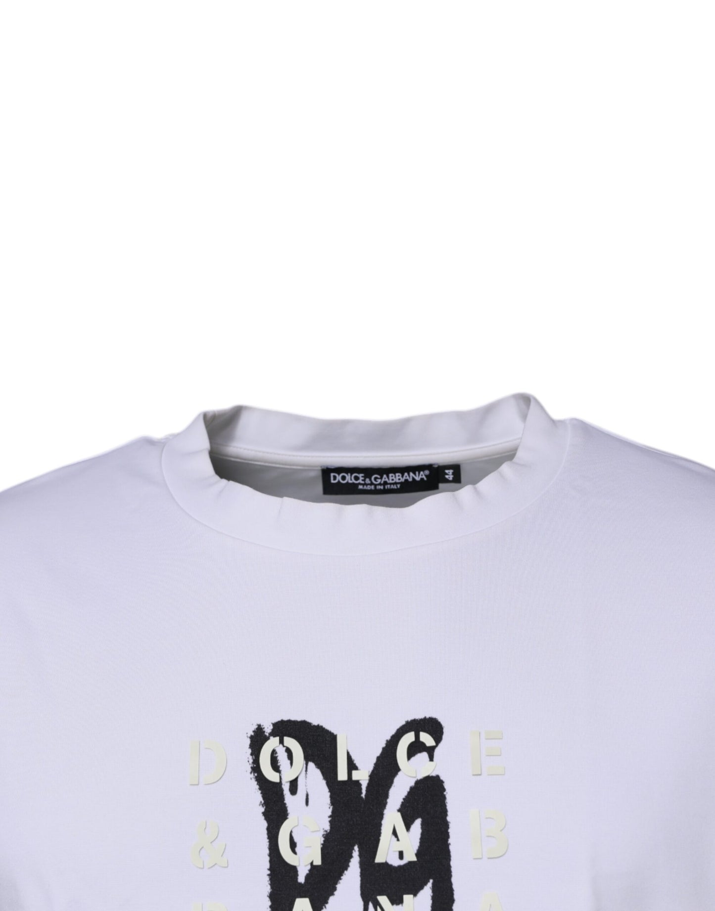 Dolce & Gabbana wit T-shirt met DG-logo en ronde hals en korte mouwen