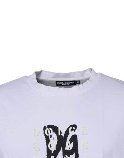 Dolce & Gabbana wit T-shirt met DG-logo en ronde hals en korte mouwen