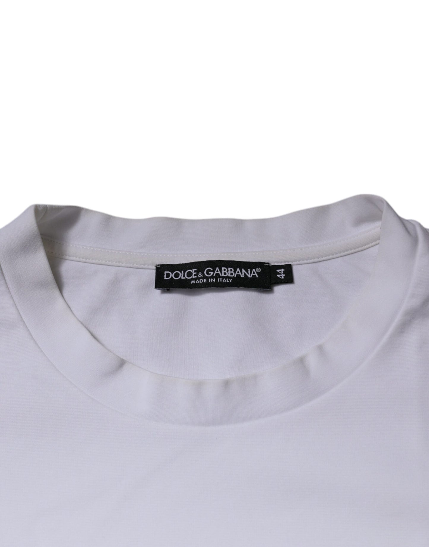 Dolce & Gabbana wit T-shirt met DG-logo en ronde hals en korte mouwen