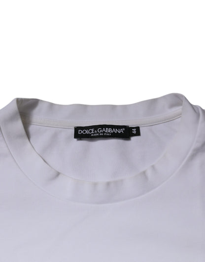 Dolce & Gabbana wit T-shirt met DG-logo en ronde hals en korte mouwen