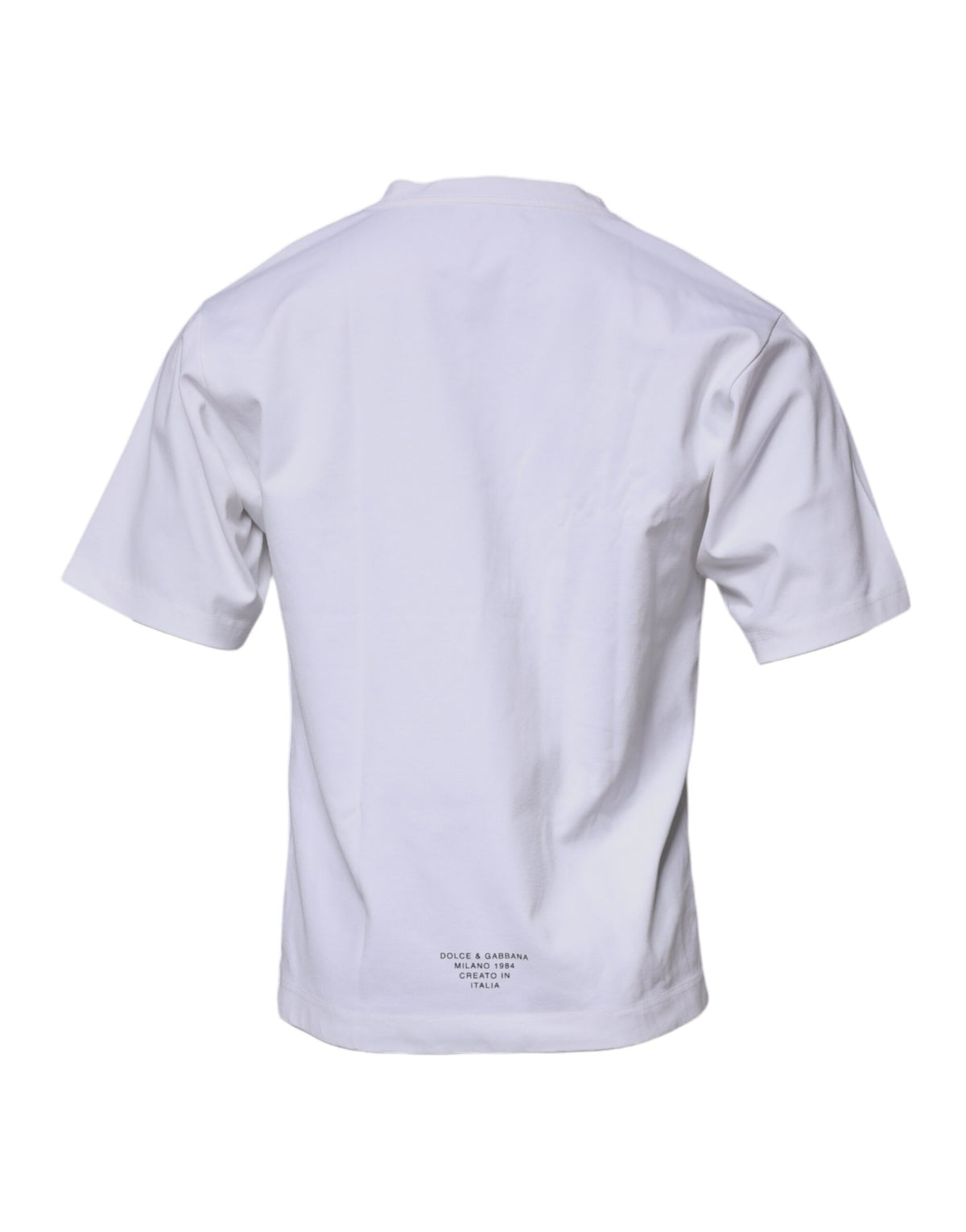 T-shirt à manches courtes à col rond blanc avec logo DG de Dolce &amp; Gabbana