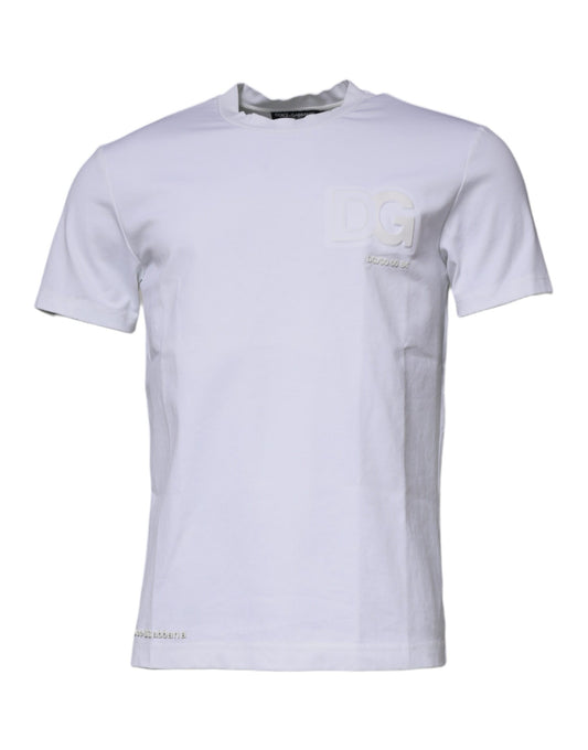 Dolce & Gabbana wit T-shirt met DG-logo, ronde hals en korte mouwen