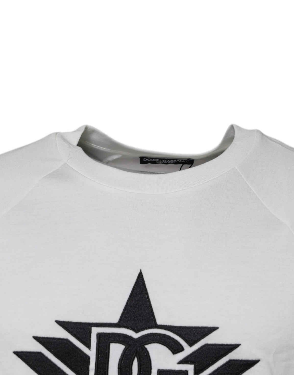 T-shirt blanc à manches courtes et col rond Dolce &amp; Gabbana DG Sport