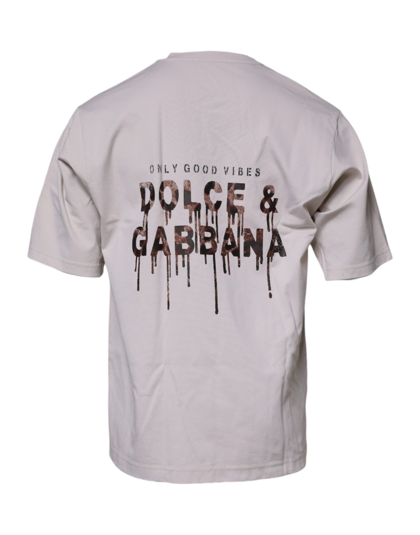Dolce & Gabbana Beige DG Logo T-shirt met ronde hals en korte mouwen