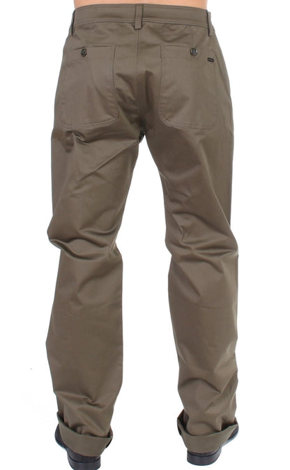 Pantalon confortable et extensible en coton vert GF Ferre