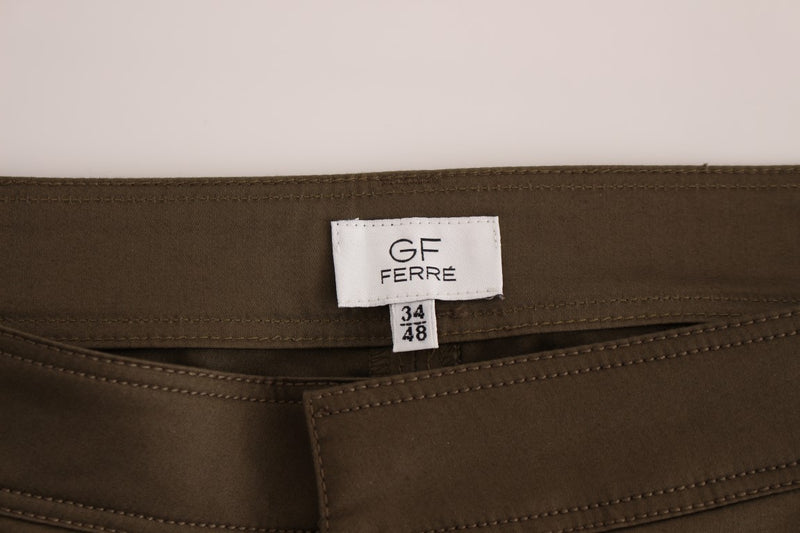 Pantalon confortable et extensible en coton vert GF Ferre