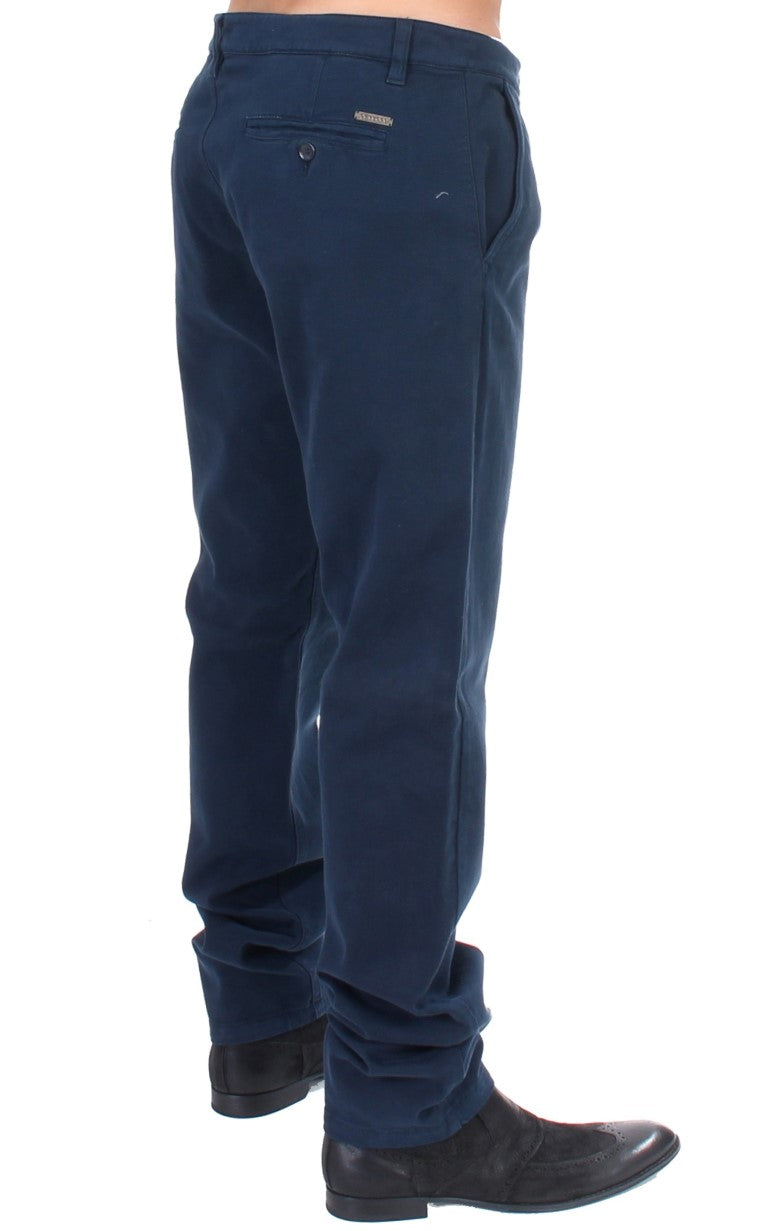 Pantalon chino bleu stretch à coupe droite GF Ferre