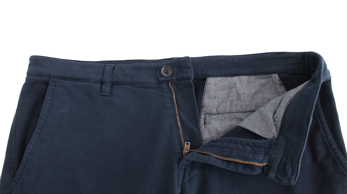 Pantalon chino bleu stretch à coupe droite GF Ferre